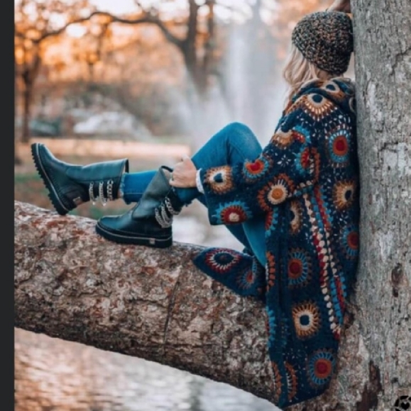 Bohemian hippie vintage cardigan - Picture 9 of 11